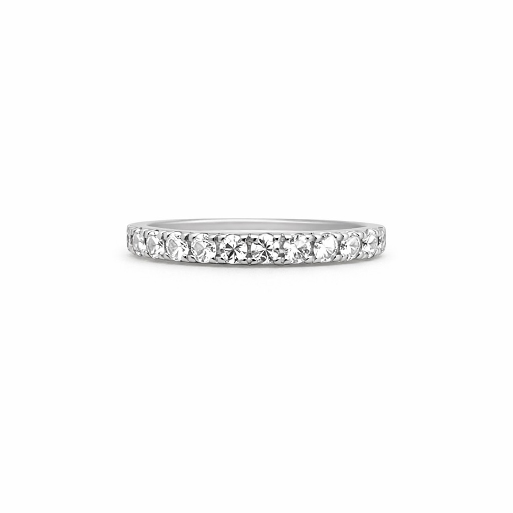 0.5 Ct Moissanite Diamond Half Eternity Ring